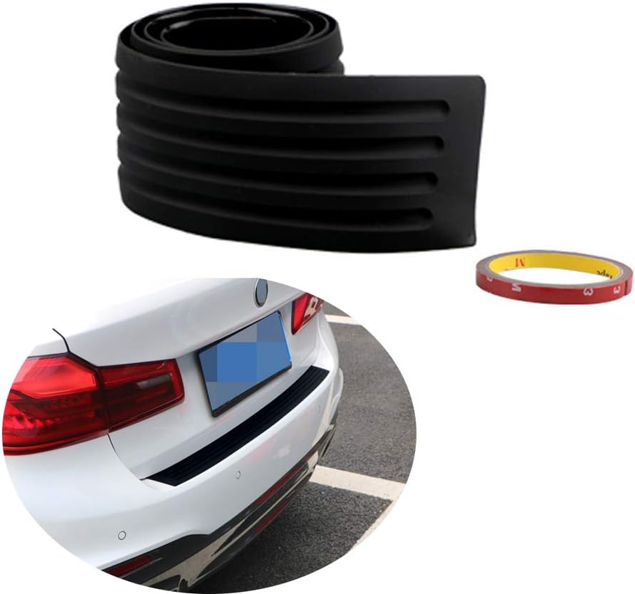 Black Rubber Rear Bumper Protector Guard for SUV/Cars (35.8Inch) Pack of 2 M918