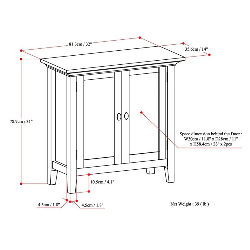 Solid Wood Low Storage Cabinet in Light Golden Brown D53508