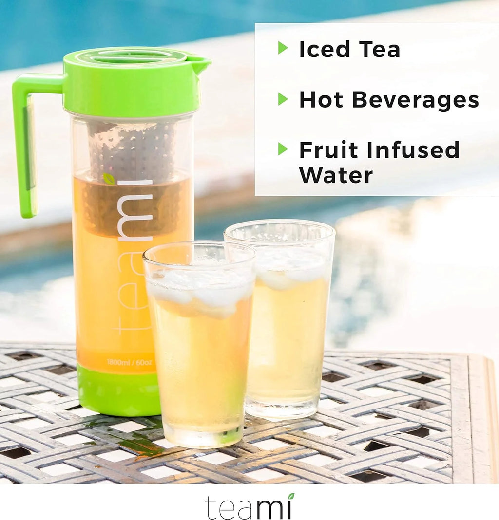 Green 60 Ounces Tea Pitcher With Lid S4655