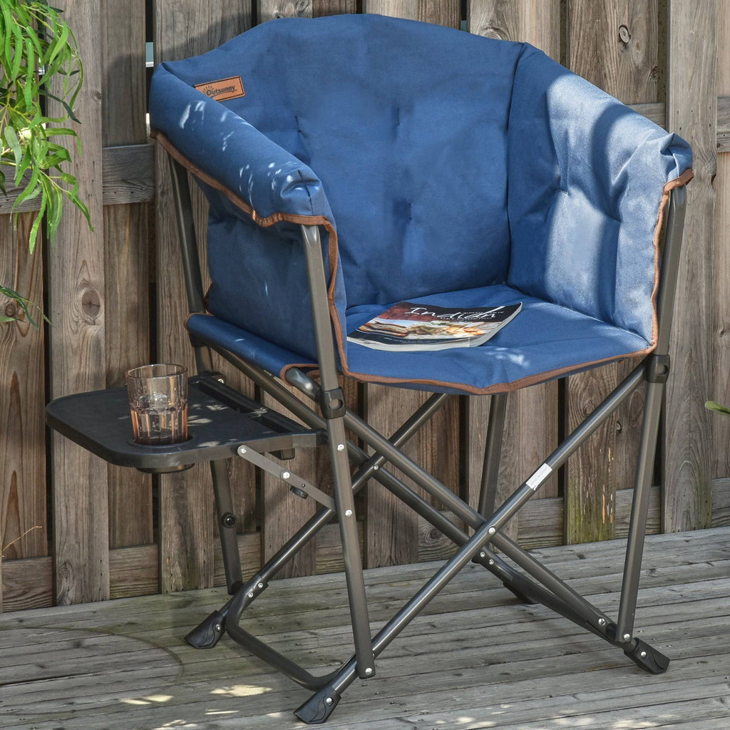 Oversize Padded Director Lawn Chair with Side Table D138