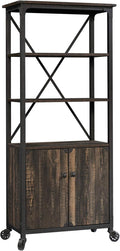 Bookcase with Doors, Carbon Oak Finish R714