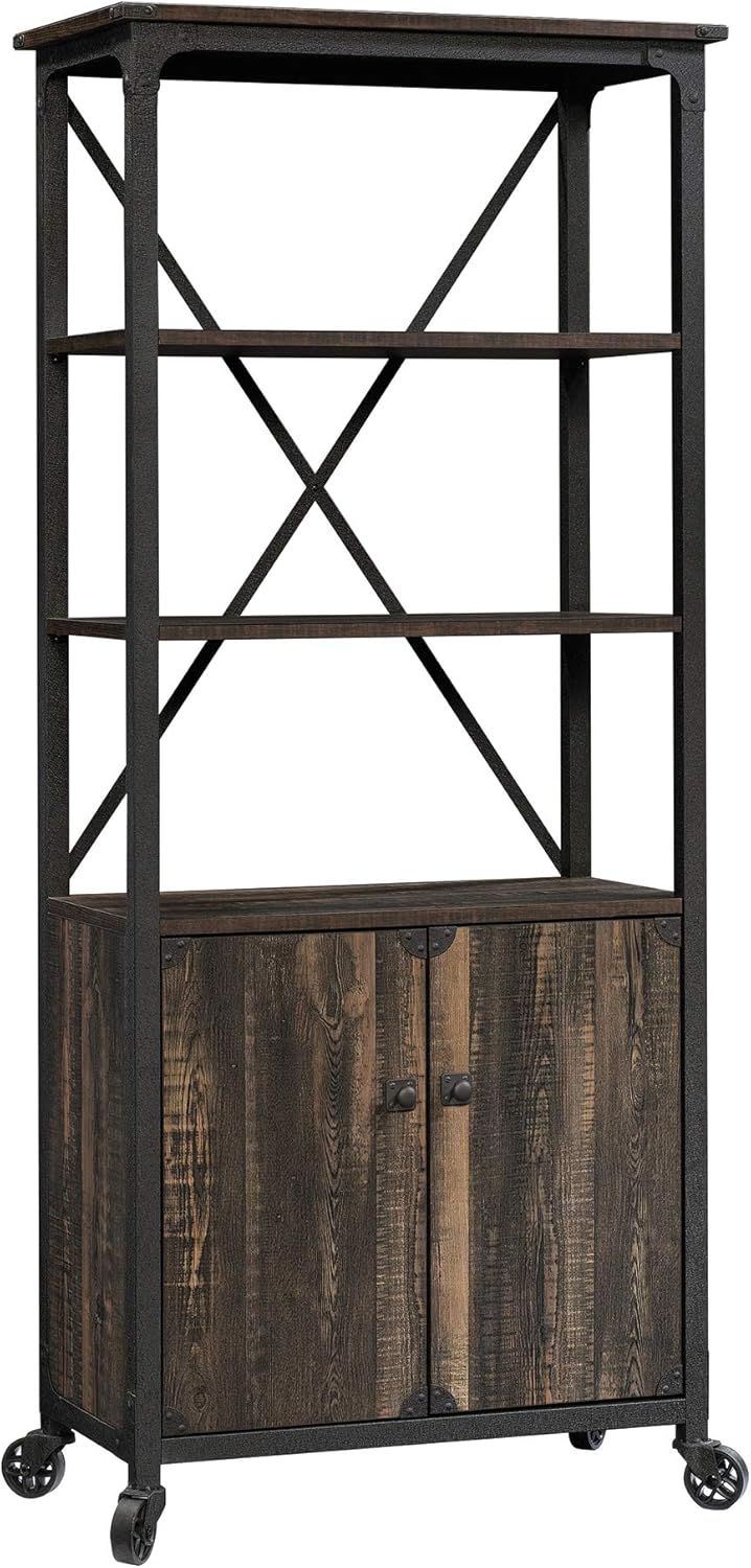 Bookcase with Doors, Carbon Oak Finish R714