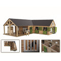 1-24 Scale Horse Stable with 4 Box Storage & Wash Box C2306