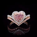 Heart Cut Pink Sapphire Rose Gold 925 Sterling Silver Halo Bridal Sets E30609