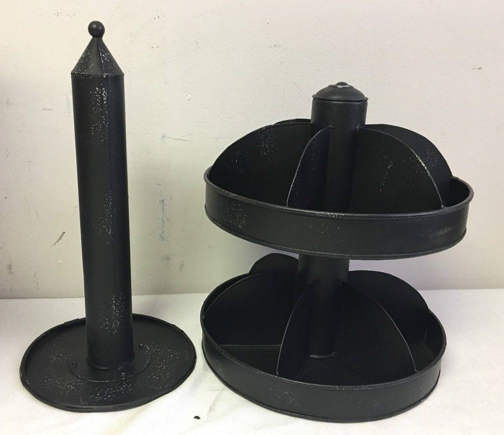 Black 2 Tier Lazy Susan Organizer Z694327