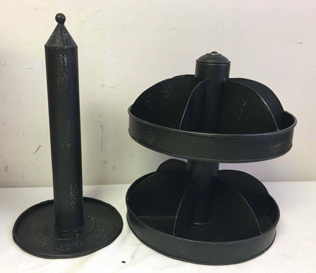 Black 2 Tier Lazy Susan Organizer Z694327