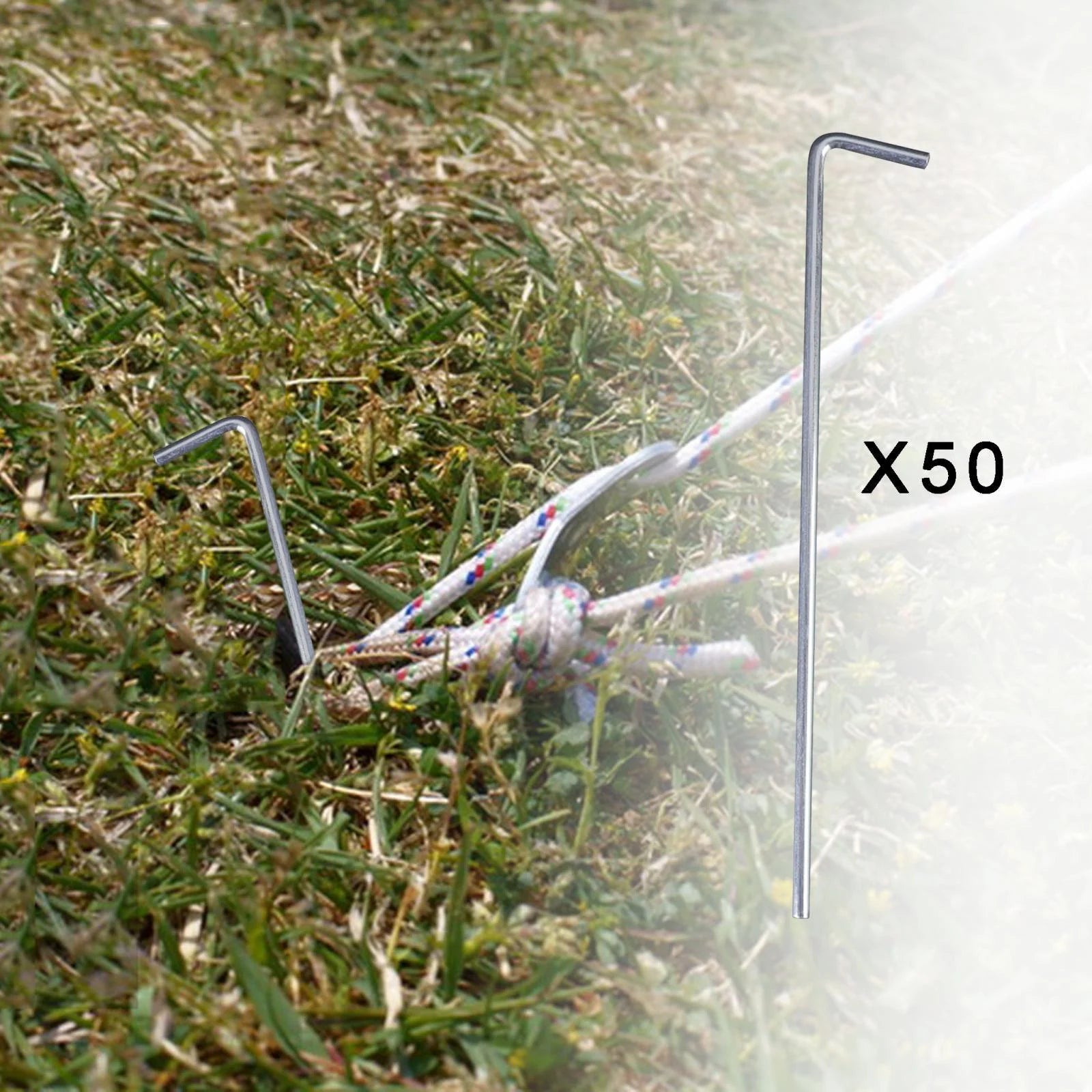 50 Pieces Aluminum Alloy Tent Pegs 200mm A167