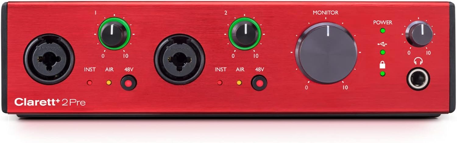 Audio Interface Bundle with Closed-Back Studio Headphones and XLR Cables Y870623