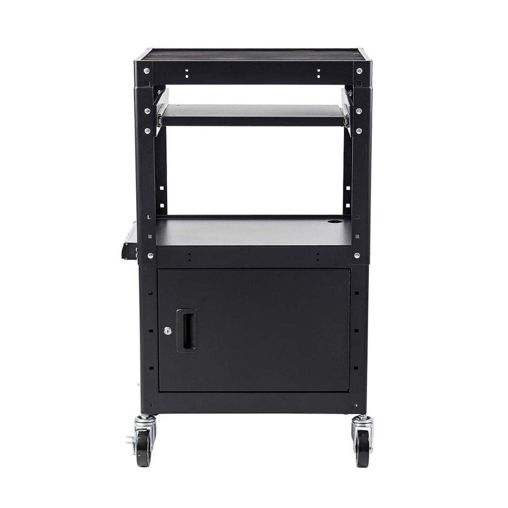 Black Metal Rolling Storage Cart with Adjustable Shelves T8975