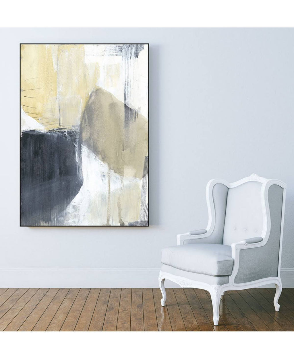 Neutral Divide I Framed Canvas - Brown C10079