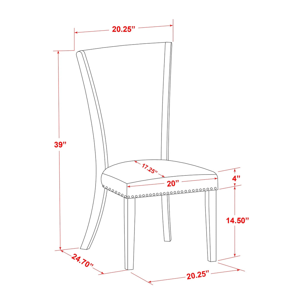 Walnut/Tan Fabric Dining Chairs (Set of 2) F346