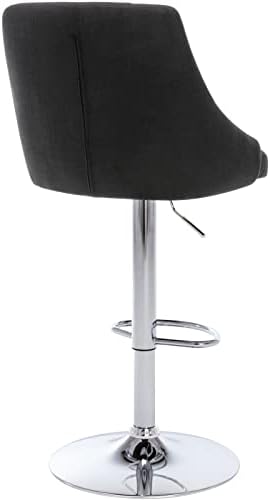 Yellow Adjustable Fabric Swivel Barstool with Back D33174