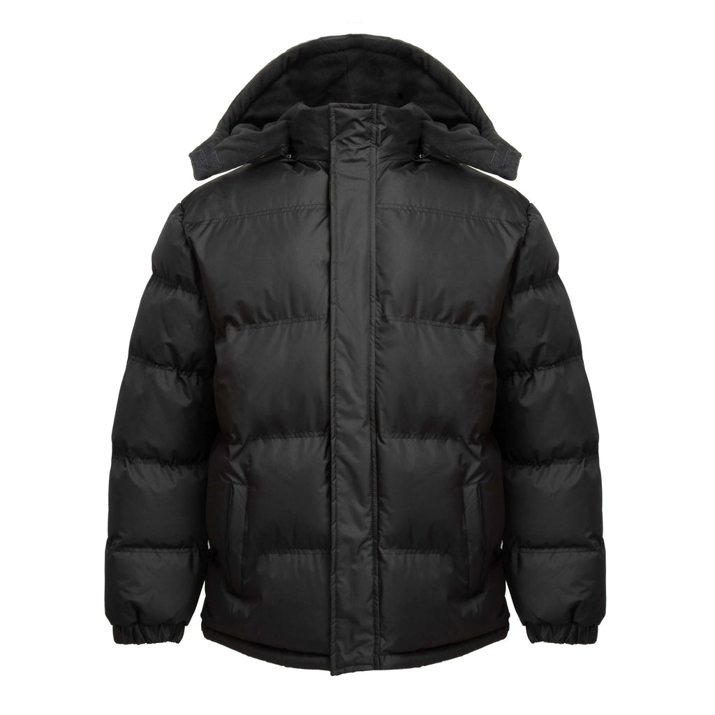 Black Removable Hood Puffer Coat Jacket V726369