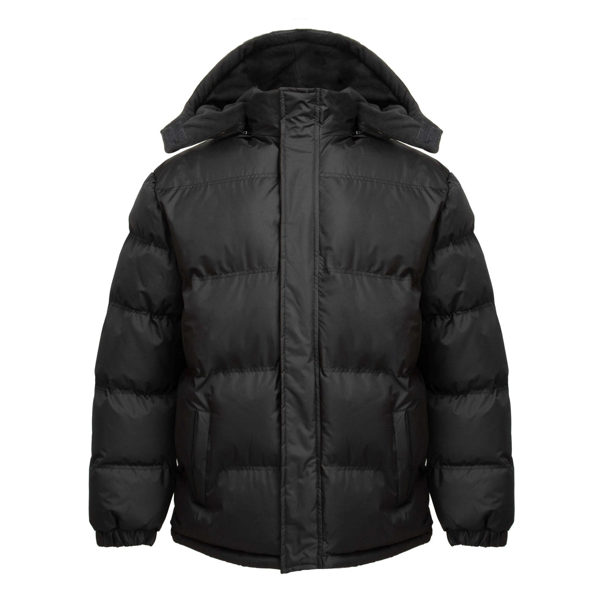 Black Removable Hood Puffer Coat Jacket V726369