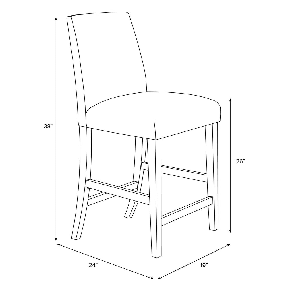 Pewter Gray Velvet Counter Height Barstool W394366