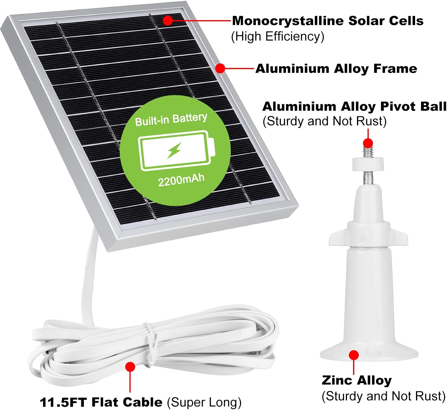 Silver 3PACK Solar Panel for Outdoor Security Camera J9648