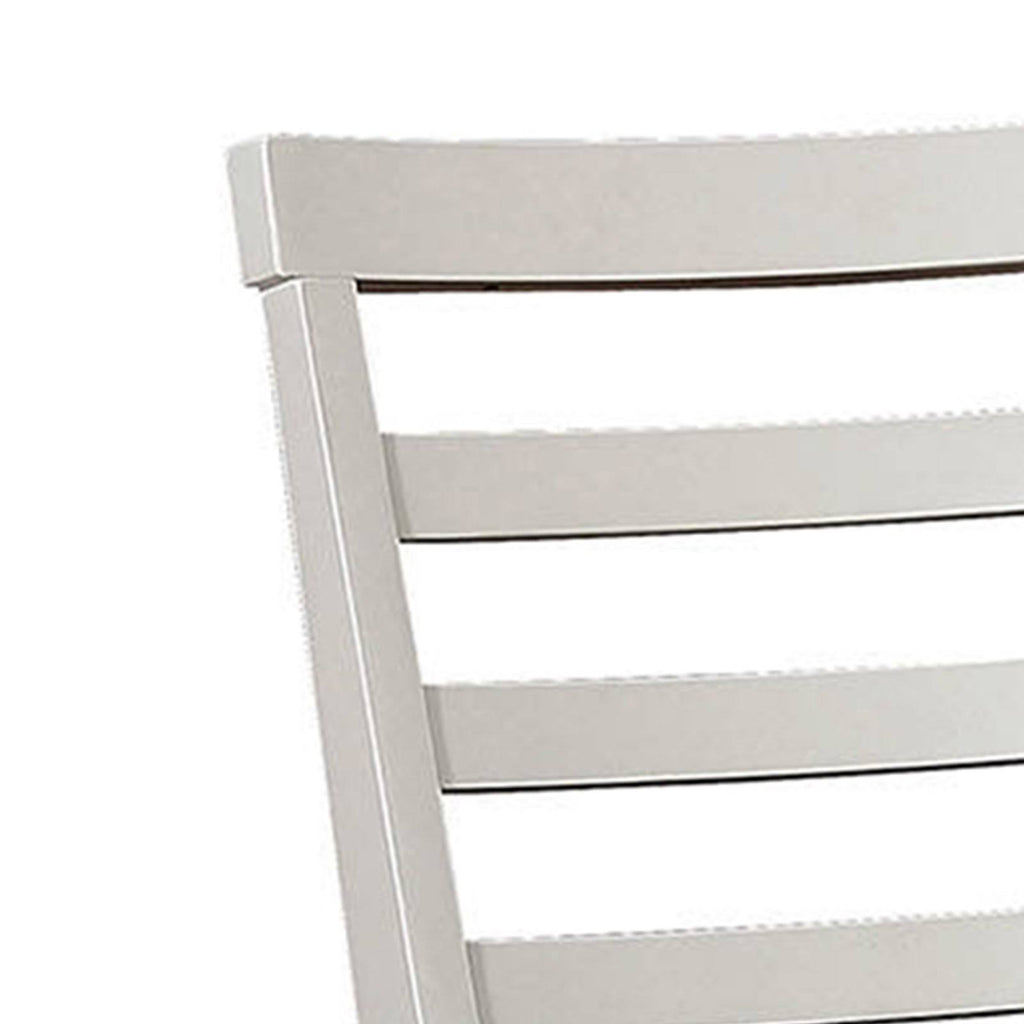 White and Beige Wooden Counter Height Dining Side Chairs, Set of 2 J662022