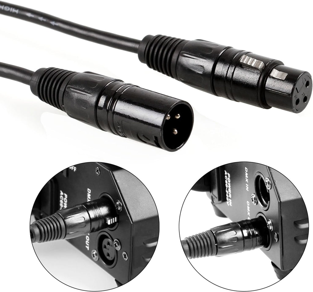20 Pack 6.5FT 3-Pin DMX Cable Stage Light Wire K40428