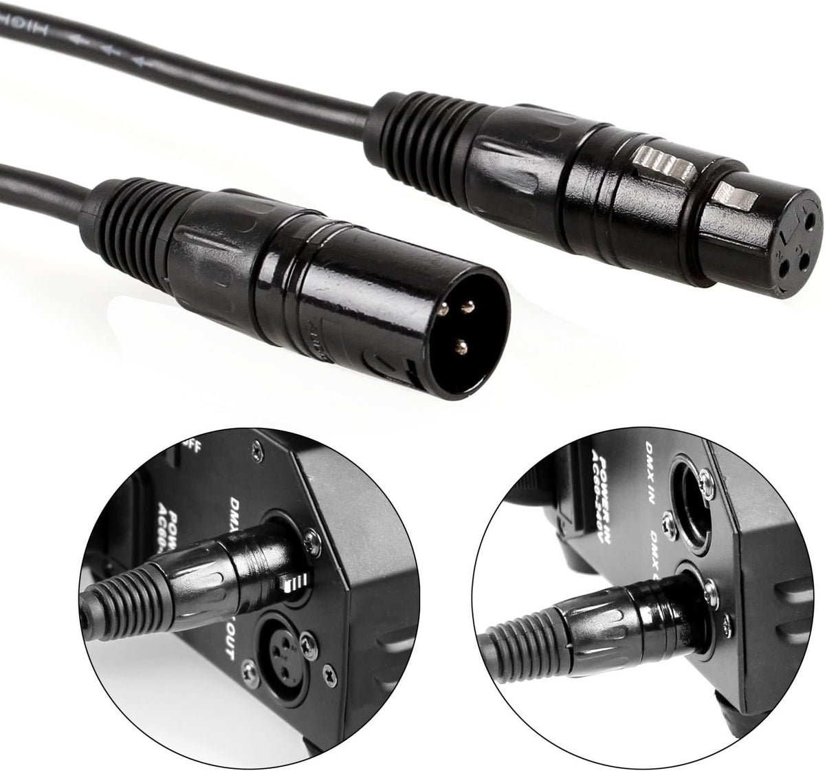 20 Pack 6.5FT 3-Pin DMX Cable Stage Light Wire K40428