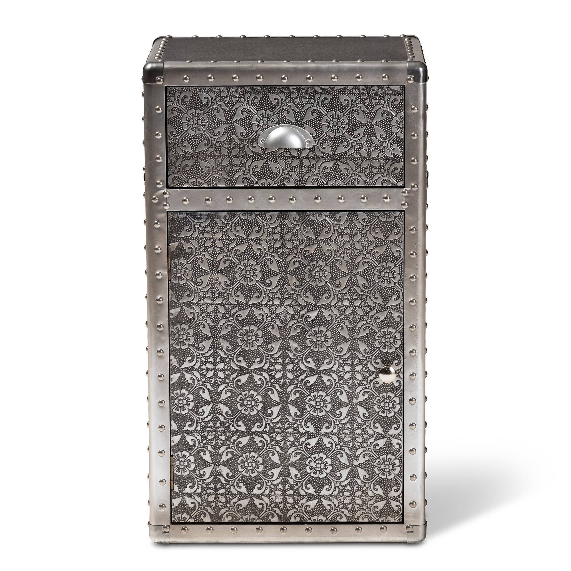 Silver Metal Accent Cabinet F42133