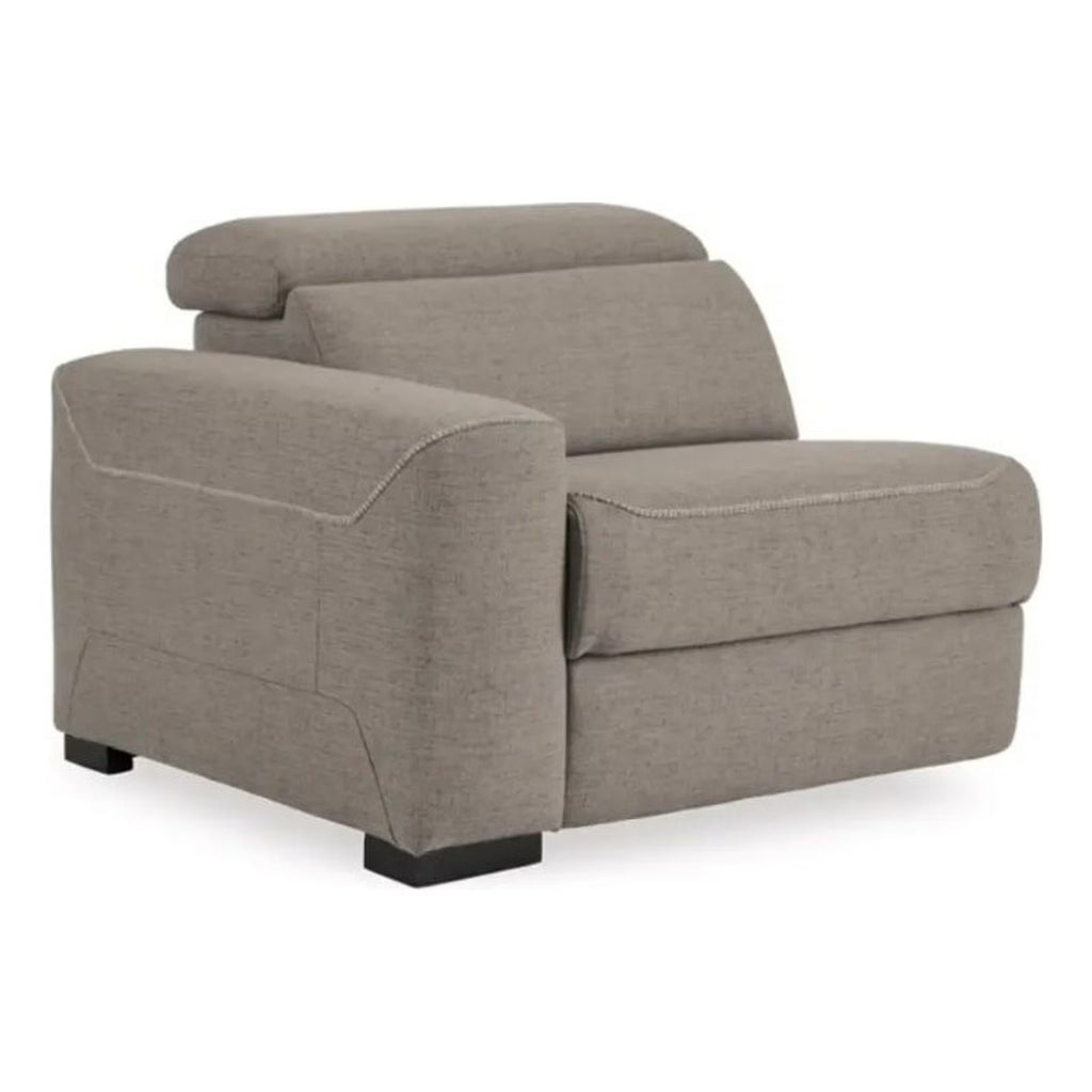 Fabric Upholstered Left Arm Facing Power Recliner Gray T69626