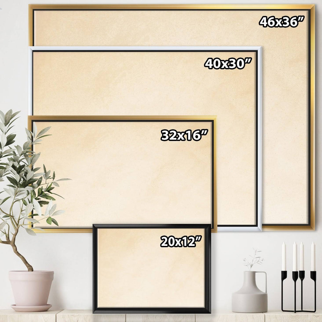 Green Ivory Framed Canvas - 44 in. Wide x 34 in. High - Gold R895920