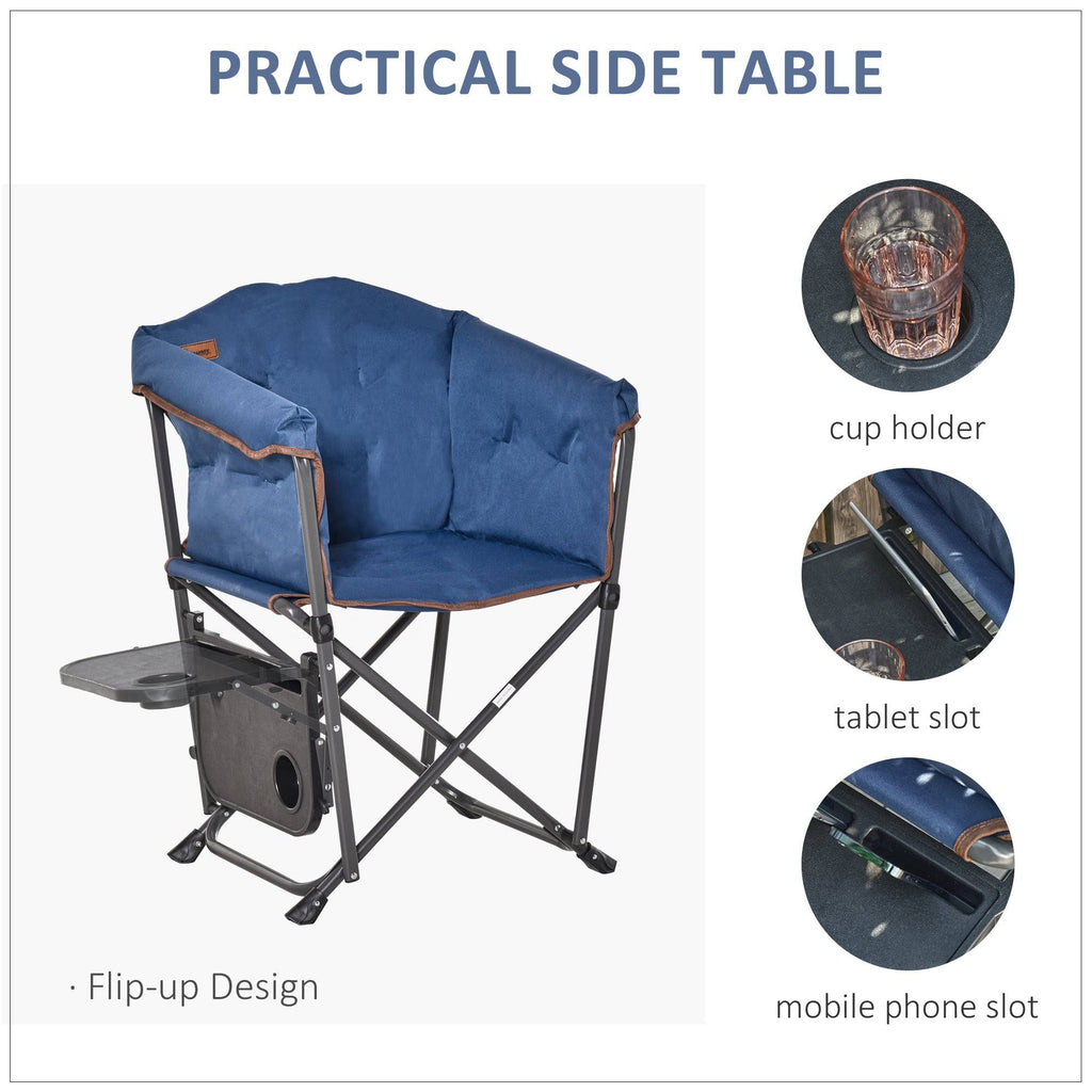 Oversize Padded Director Lawn Chair with Side Table D138