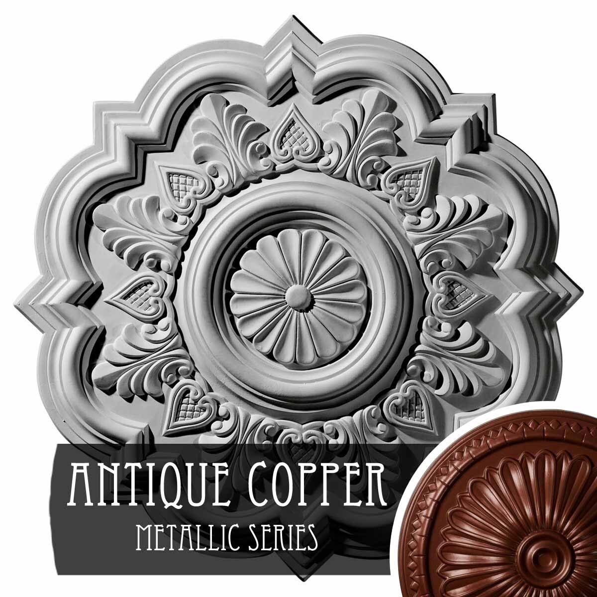 20 1/4x22OD x 1 1/2x22P Ceiling Medallion Hand-Painted Rust T80767