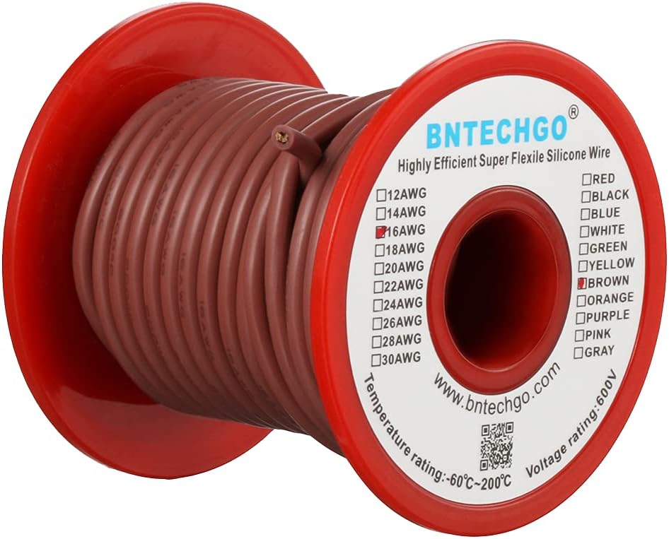 16 Gauge Silicone Wire Kit 7 Color 25 ft Stranded Tinned Copper Wire Pack of 2 E837710