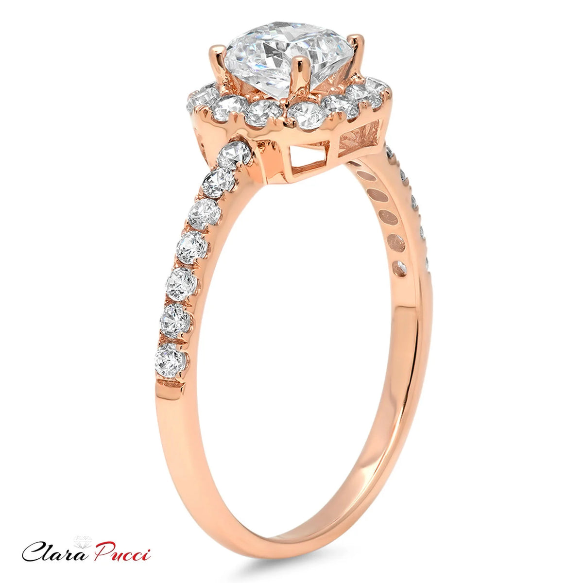 18k Rose Gold Princess Cut Simulated Alexandrite Halo Ring Size 3.75 V27397