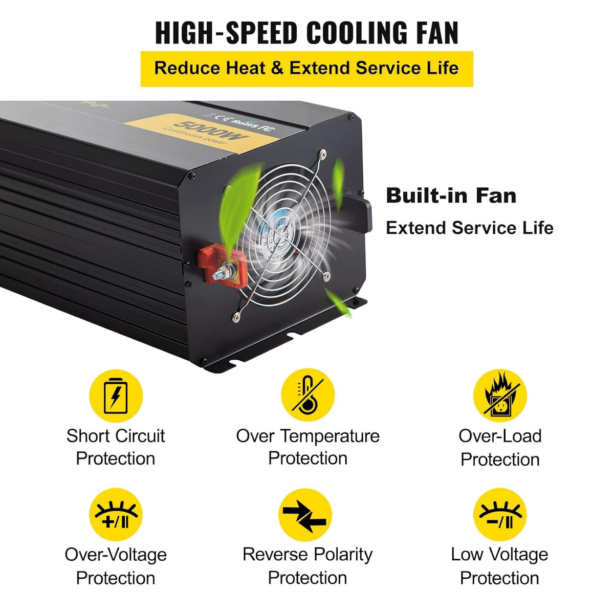 5000W Modified Sine Wave Power Inverter with LCD Remote Controller E791