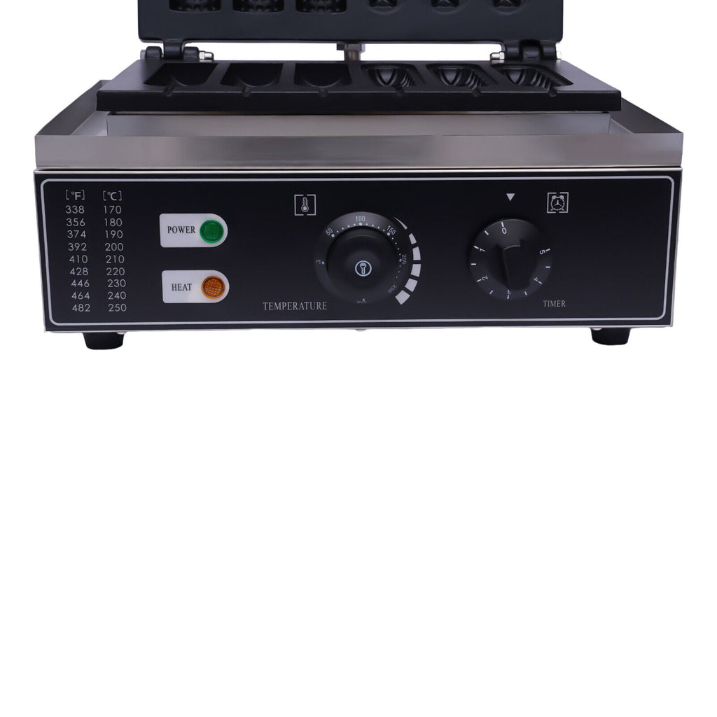 110V 6PCS Commercial Nonstick Electric Waffle Maker Machine 1500W E2258