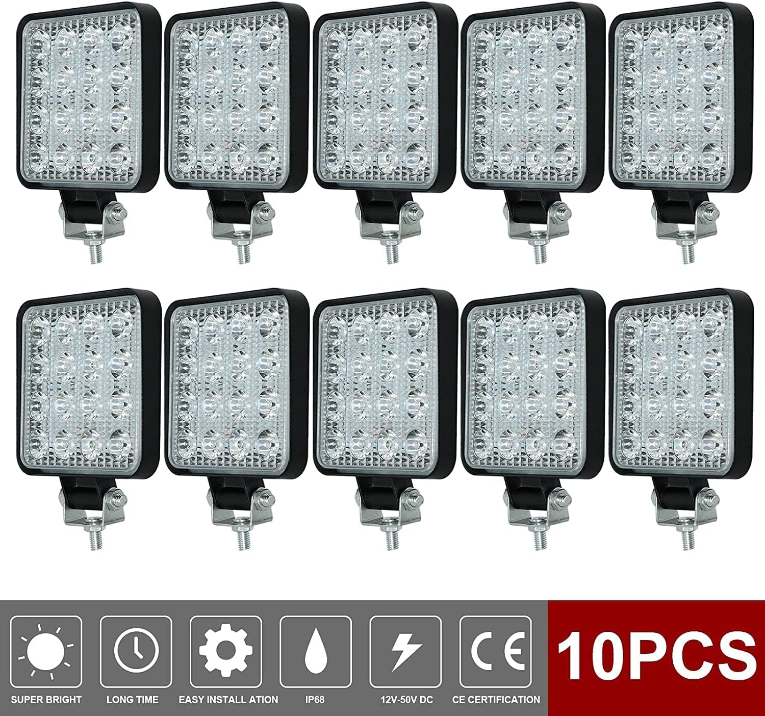 48W 12v LED Square Work Lights N684