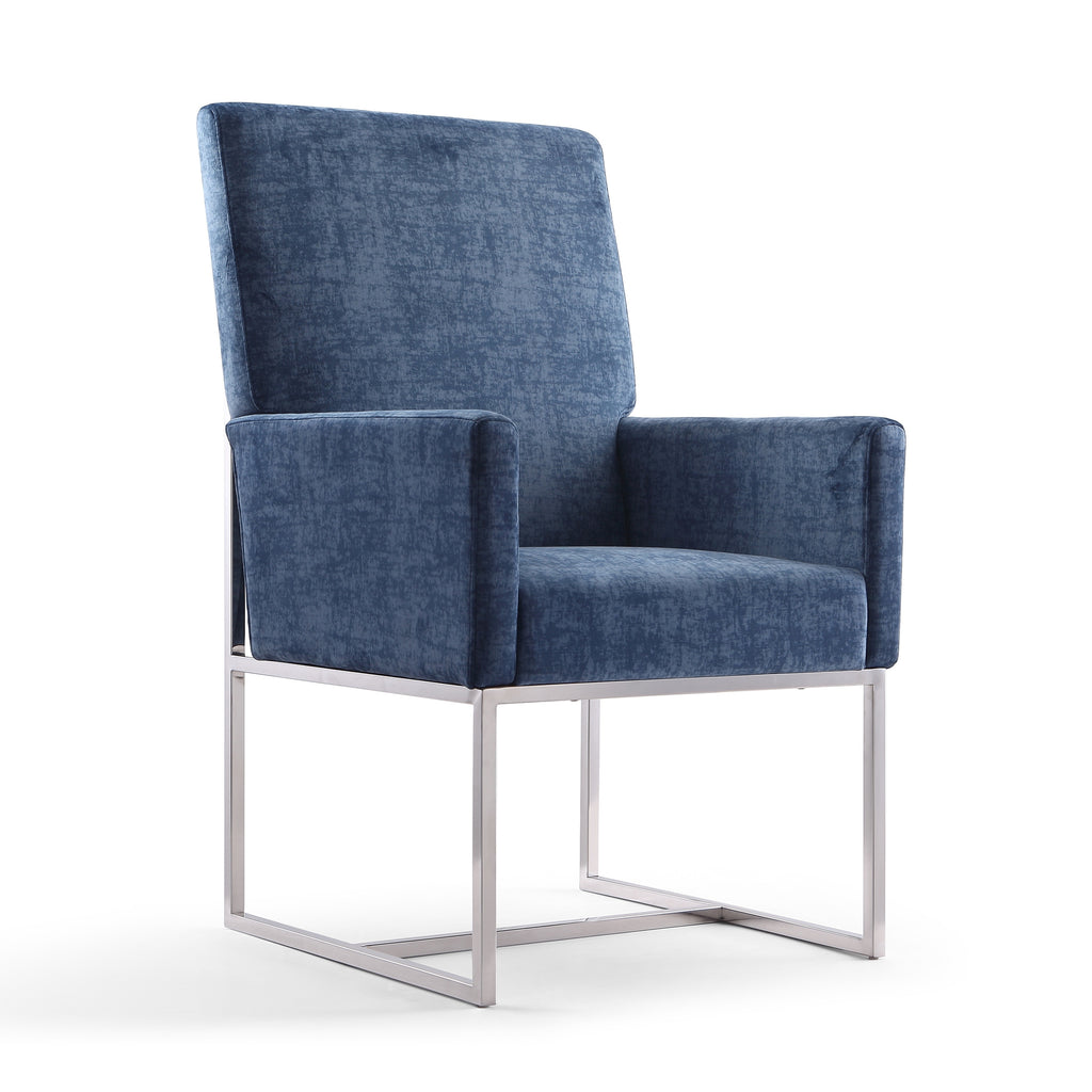 Champagne Upholstered Metal Dining Armchair Z457