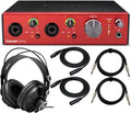 Audio Interface Bundle with Closed-Back Studio Headphones and XLR Cables Y870623