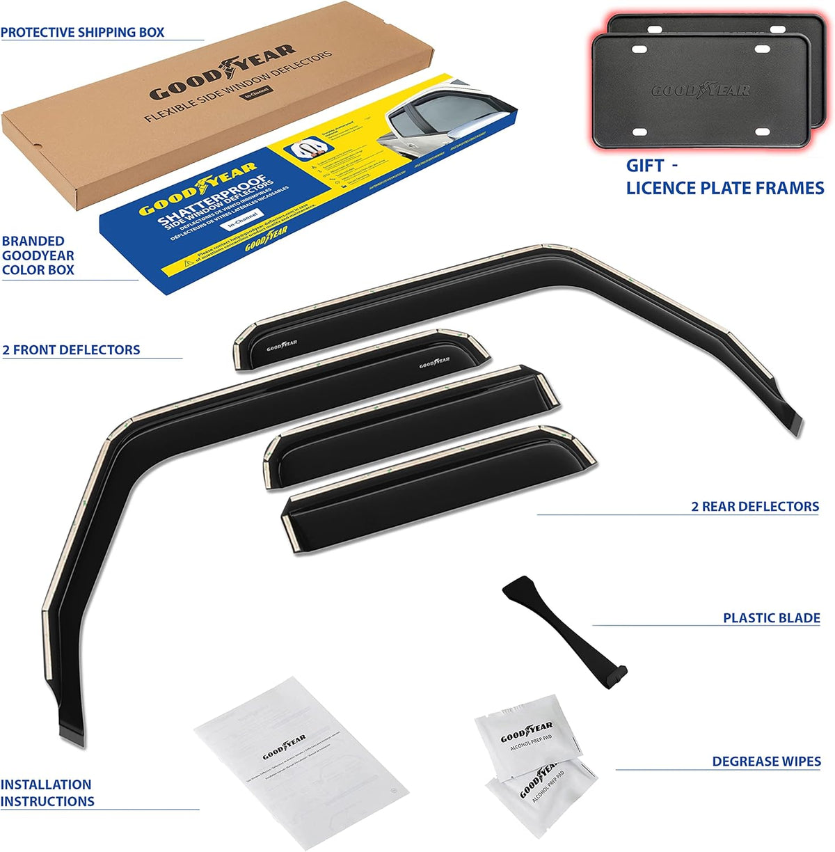 4 Pcs In-Channel Window Deflectors Y30101