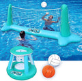 Inflatable Pool Float Set with Volleyball Net & Basketball Hoops Balls D718179