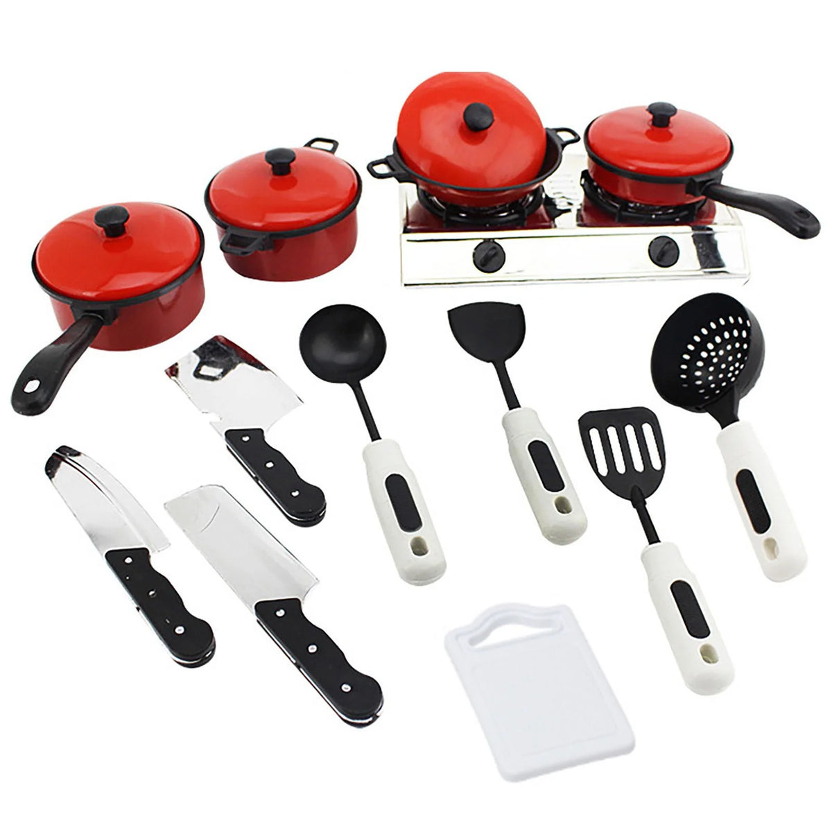 13Pcs Pretend Play Kitchen Toy with Cookware M528