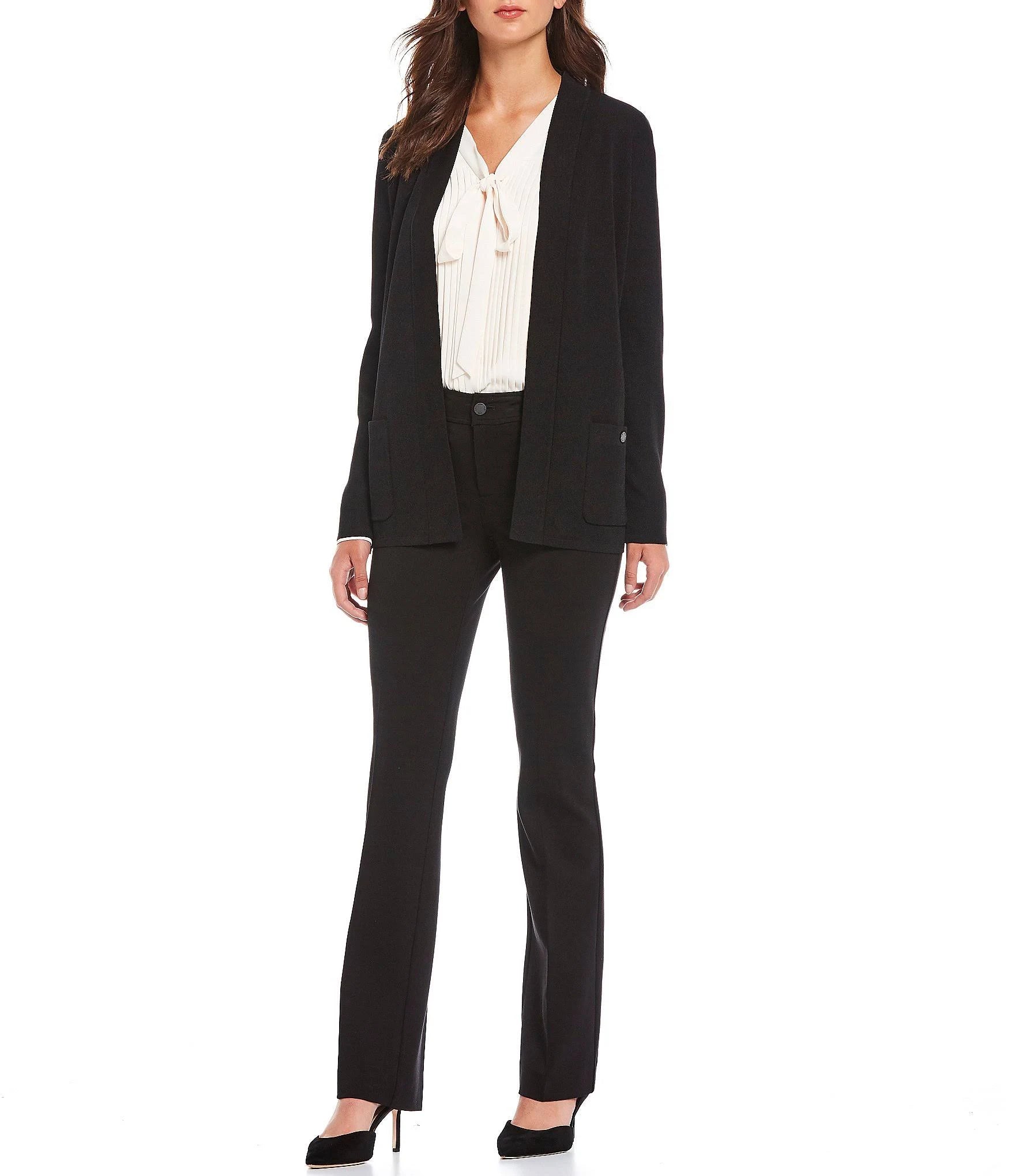 Black Open Front Cardigan F723210