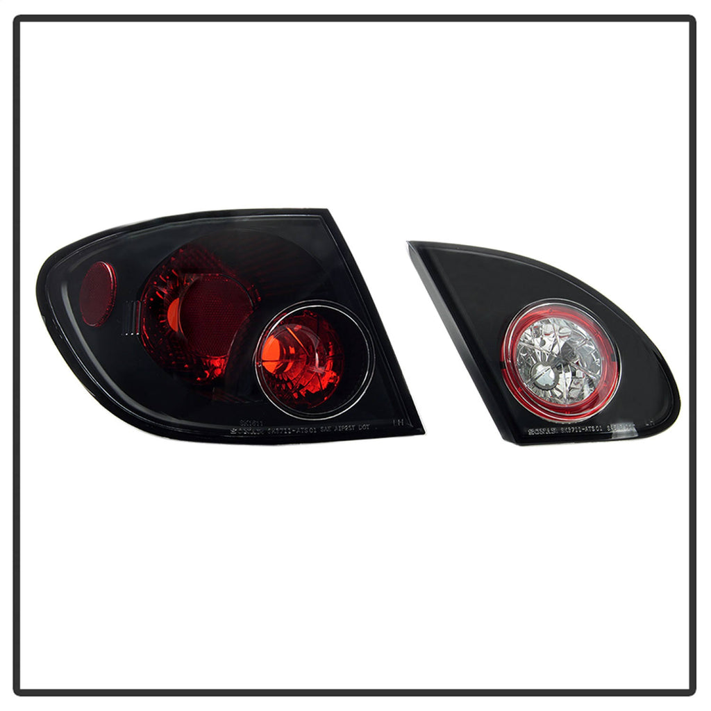 Toyota Corolla 03-08 Euro Style Tail Lights - Black D9566