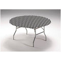 12 Black Checkered Round Disposable Plastic Table Covers V27803