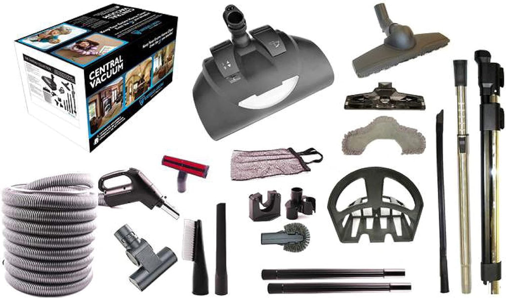Central Vacuum Kit with Pigtail Hose, Power Head & Tools (35' Direct Connect) K3315