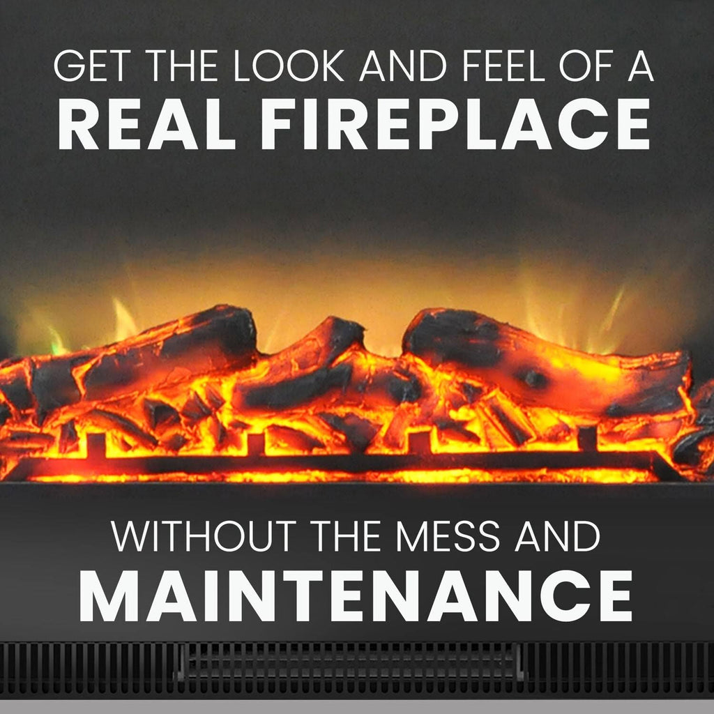Walnut Electric Fireplace Mantel with LED Flames H404388