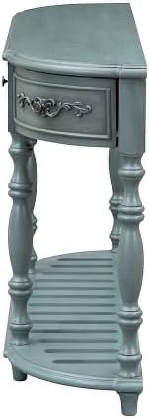 Retro Curved Console Table with 2 Top Drawers and Solid Wooden Frame V199026