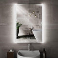 LED Sensor Vanity Mirror, Illuminated Dimmable Anti Fog IP44 Waterproof Backlit Bathroom Wall Mounted Mirror B2420