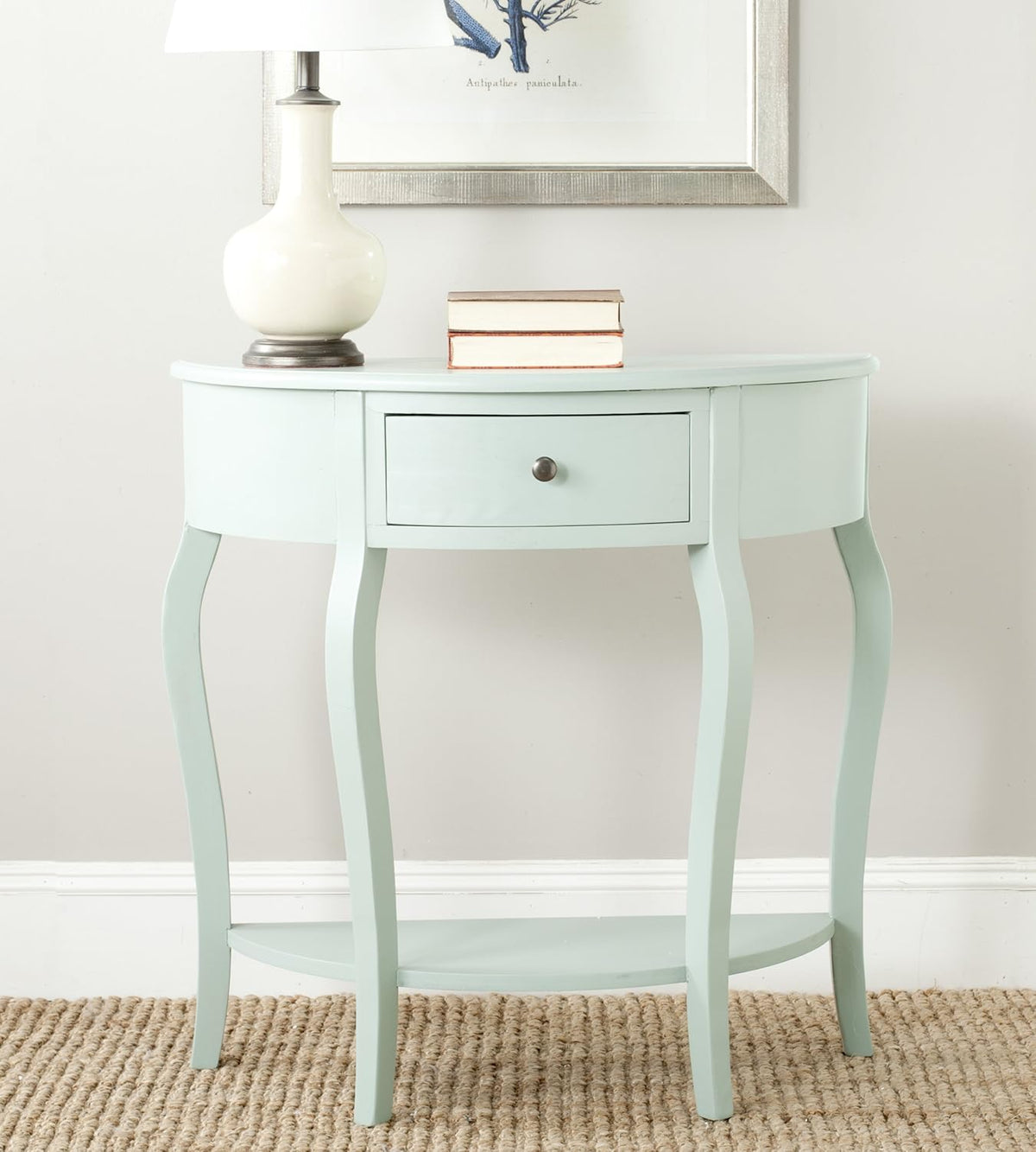 French Grey Demilune Console Table I49346