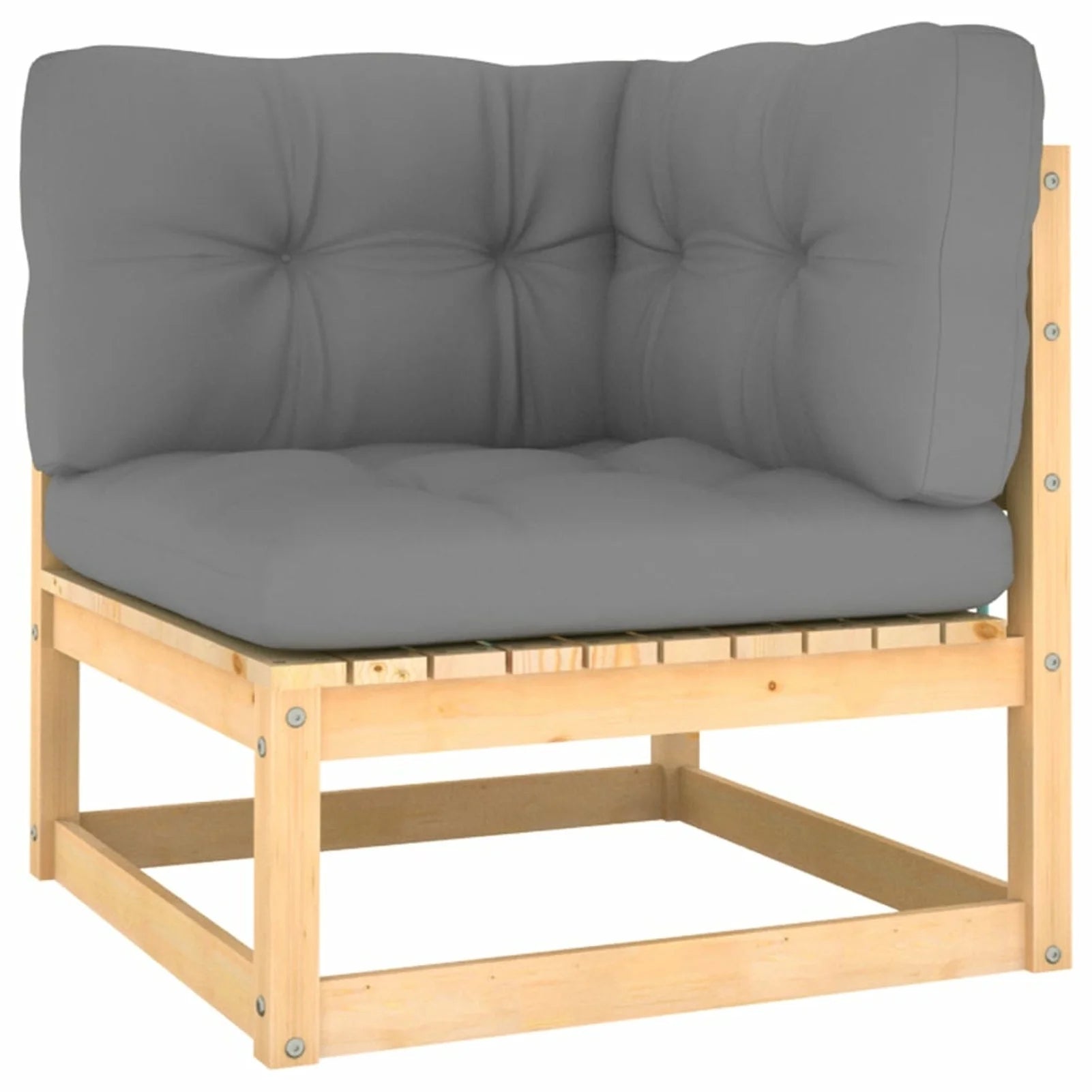 5 Piece Outdoor Sectional Furniture Set with Gray Cushions Y3545