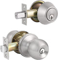 Front Door Handleset with Single Cylinder Deadbolt in Satin Nickel Finish L76321