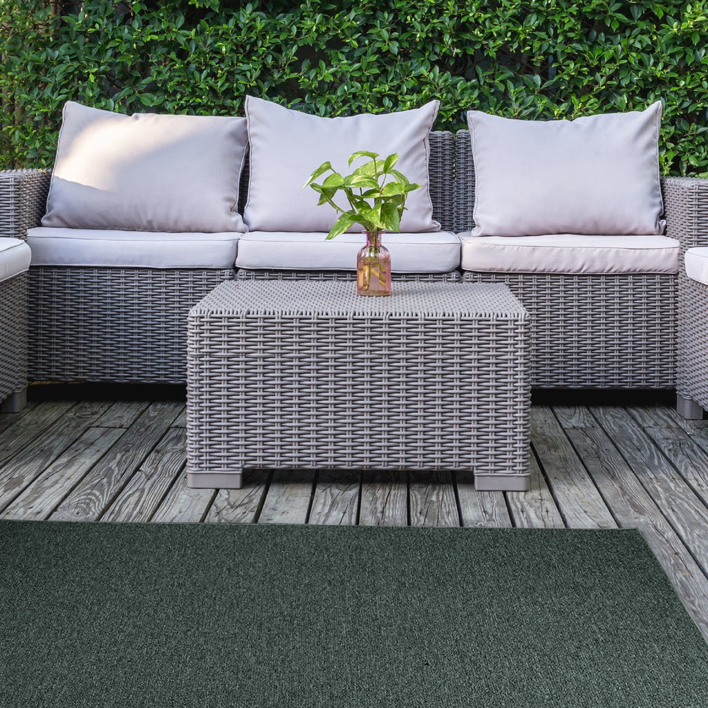 Teal Solid Color Runner Rug K2468