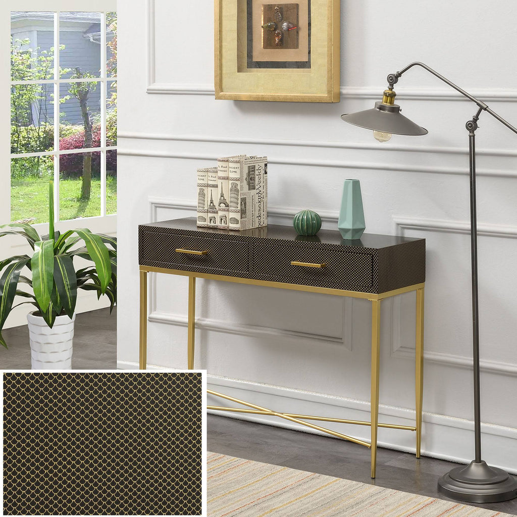 Black Scallop Console Table Z200